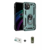 MARSİLYAN™- iPhone 12 Kılıf Ahenk Klasik Koleksiyonu - Siyah Joko Magic 5D Hayalet Cam + Rainbow Kamera Lens Koruma Cam - YL