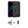 MARSİLYAN™- iPhone 12 Kılıf Ahenk Klasik Koleksiyonu - Siyah Joko Magic 5D Hayalet Cam + Raze Metal Kamera Lens - MI