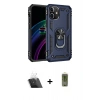 MARSİLYAN™- iPhone 12 Kılıf Ahenk Klasik Koleksiyonu - Siyah Joko Magic 5D Hayalet Cam + Şeffaf Kamera Lens Koruma Cam