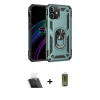 MARSİLYAN™- iPhone 12 Kılıf Ahenk Klasik Koleksiyonu - Siyah Joko Magic 5D Hayalet Cam + Şeffaf Kamera Lens Koruma Cam