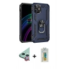 MARSİLYAN™- iPhone 12 Kılıf Ahenk Klasik Koleksiyonu - Siyah Polymer Nano Ekran Koruyucu + Raze Metal Kamera Lens - KI