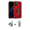MARSİLYAN™- iPhone 12 Kılıf Ahenk Klasik Koleksiyonu - Siyah Polymer Nano Ekran Koruyucu + Raze Metal Kamera Lens - KI