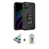 MARSİLYAN™- iPhone 12 Kılıf Ahenk Klasik Koleksiyonu - Siyah Polymer Nano Ekran Koruyucu + Raze Metal Kamera Lens - KI