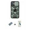 MARSİLYAN™- iPhone 12 Kılıf Ahenk Klasik - Şeffaf Pasifik Cam Ekran Koruyucu + Metal Kamera Lens Koruma Cam - AKYL