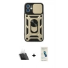 MARSİLYAN™- iPhone 12 Kılıf Ahenk Klasik - Şeffaf Pasifik Cam Ekran Koruyucu + Kamera Lens Koruma Cam - SF