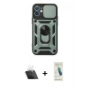 MARSİLYAN™- iPhone 12 Kılıf Ahenk Klasik - Şeffaf Pasifik Cam Ekran Koruyucu + Kamera Lens Koruma Cam - SF