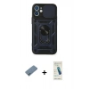MARSİLYAN™- iPhone 12 Kılıf Ahenk Klasik - Şeffaf Pasifik Cam Ekran Koruyucu + Shine Kamera Lens Koruma Cam - MI