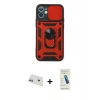 MARSİLYAN™- iPhone 12 Kılıf Ahenk Klasik - Şeffaf Pasifik Cam Ekran Koruyucu + Rainbow Kamera Lens Koruma Cam - MR