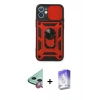 MARSİLYAN™- iPhone 12 Kılıf Ahenk Klasik - Siyah Bilvis 5in1 3D Magic Cam Ekran Koruyucu + Raze Metal Kamera Lens - KI