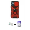 MARSİLYAN™- iPhone 12 Kılıf Ahenk Klasik - Siyah Bilvis 5in1 3D Magic Cam Ekran Koruyucu + Rainbow Kamera Lens Koruma Cam - YL
