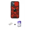 MARSİLYAN™- iPhone 12 Kılıf Ahenk Klasik - Siyah Bilvis 5in1 3D Magic Cam Ekran Koruyucu + Renkli Kamera Lens Koruma Cam - PE