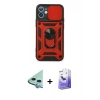 MARSİLYAN™- iPhone 12 Kılıf Ahenk Klasik - Siyah Bilvis 5in1 5D Magic Hayalet Cam Ekran Koruyucu + Raze Metal Kamera Lens - MI