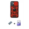MARSİLYAN™- iPhone 12 Kılıf Ahenk Klasik - Siyah Bilvis 5in1 5D Magic Hayalet Cam Ekran Koruyucu + Shine Kamera Lens Koruma Cam - SABE