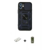 MARSİLYAN™- iPhone 12 Kılıf Ahenk Klasik - Siyah Joko Magic 5D Hayalet Cam + Renkli Kamera Lens Koruma Cam - TU