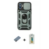 MARSİLYAN™- iPhone 12 Kılıf Ahenk Klasik - Siyah Polymer Nano Ekran Koruyucu + Shine Kamera Lens Koruma Cam - GI