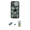 MARSİLYAN™- iPhone 12 Kılıf Ahenk Klasik - Siyah Polymer Nano Ekran Koruyucu + Shine Kamera Lens Koruma Cam - MI