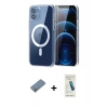 MARSİLYAN™- iPhone 12 Kılıf Ahenk Minimal Serisi - Şeffaf Pasifik Cam Ekran Koruyucu + Metal Kamera Lens Koruma Cam - GD