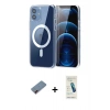 MARSİLYAN™- iPhone 12 Kılıf Ahenk Minimal Serisi - Şeffaf Pasifik Cam Ekran Koruyucu + Metal Kamera Lens Koruma Cam - KI