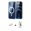 MARSİLYAN™- iPhone 12 Kılıf Ahenk Minimal Serisi - Şeffaf Pasifik Cam Ekran Koruyucu + Renkli Kamera Lens Koruma Cam - TU