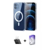 MARSİLYAN™- iPhone 12 Kılıf Ahenk Minimal Serisi - Siyah Bilvis 5in1 3D Magic Cam Ekran Koruyucu + Kamera Lens Koruma Cam - SF