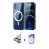 MARSİLYAN™- iPhone 12 Kılıf Ahenk Minimal Serisi - Siyah Bilvis 5in1 3D Magic Cam Ekran Koruyucu + Raze Metal Kamera Lens - KI