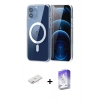 MARSİLYAN™- iPhone 12 Kılıf Ahenk Minimal Serisi - Siyah Bilvis 5in1 3D Magic Cam Ekran Koruyucu + Renkli Kamera Lens Koruma Cam - PE