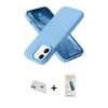 MARSİLYAN™- iPhone 12 Kılıf Ahenk Serisi - Şeffaf Pasifik Cam Ekran Koruyucu + Rainbow Kamera Lens Koruma Cam - MR