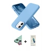MARSİLYAN™- iPhone 12 Kılıf Ahenk Serisi - Şeffaf Pasifik Cam Ekran Koruyucu + Raze Metal Kamera Lens - KI