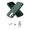 MARSİLYAN™- iPhone 12 Kılıf Ahenk Serisi - Şeffaf Pasifik Cam Ekran Koruyucu + Renkli Kamera Lens Koruma Cam - SI