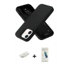 MARSİLYAN™- iPhone 12 Kılıf Ahenk Serisi - Şeffaf Pasifik Cam Ekran Koruyucu + Renkli Kamera Lens Koruma Cam - SI