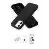 MARSİLYAN™- iPhone 12 Kılıf Ahenk Serisi - Şeffaf Pasifik Cam Ekran Koruyucu + Renkli Kamera Lens Koruma Cam - SI