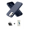MARSİLYAN™- iPhone 12 Kılıf Ahenk Serisi - Şeffaf Pasifik Cam Ekran Koruyucu + Kamera Lens Koruma Cam - SF