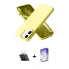 MARSİLYAN™- iPhone 12 Kılıf Ahenk Serisi - Siyah Bilvis 5in1 3D Magic Cam Ekran Koruyucu + Kamera Lens Koruma Cam - SF