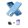 MARSİLYAN™- iPhone 12 Kılıf Ahenk Serisi - Siyah Bilvis 5in1 3D Magic Cam Ekran Koruyucu + Kamera Lens Koruma Cam - SF