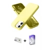 MARSİLYAN™- iPhone 12 Kılıf Ahenk Serisi - Siyah Bilvis 5in1 3D Magic Cam Ekran Koruyucu + Rainbow Kamera Lens Koruma Cam - MR