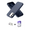 MARSİLYAN™- iPhone 12 Kılıf Ahenk Serisi - Siyah Bilvis 5in1 3D Magic Cam Ekran Koruyucu + Rainbow Kamera Lens Koruma Cam - MR