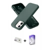 MARSİLYAN™- iPhone 12 Kılıf Ahenk Serisi - Siyah Bilvis 5in1 3D Magic Cam Ekran Koruyucu + Rainbow Kamera Lens Koruma Cam - MR