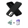 MARSİLYAN™- iPhone 12 Kılıf Ahenk Serisi - Siyah Bilvis 5in1 3D Magic Cam Ekran Koruyucu + Raze Metal Kamera Lens - MI