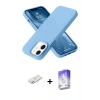 MARSİLYAN™- iPhone 12 Kılıf Ahenk Serisi - Siyah Bilvis 5in1 3D Magic Cam Ekran Koruyucu + Renkli Kamera Lens Koruma Cam - PE