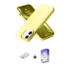 MARSİLYAN™- iPhone 12 Kılıf Ahenk Serisi - Siyah Bilvis 5in1 3D Magic Cam Ekran Koruyucu + Renkli Kamera Lens Koruma Cam - PE