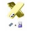 MARSİLYAN™- iPhone 12 Kılıf Ahenk Serisi - Siyah Bilvis 5in1 5D Magic Hayalet Cam Ekran Koruyucu + Metal Kamera Lens Koruma Cam - GD