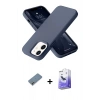 MARSİLYAN™- iPhone 12 Kılıf Ahenk Serisi - Siyah Bilvis 5in1 5D Magic Hayalet Cam Ekran Koruyucu + Metal Kamera Lens Koruma Cam - GD