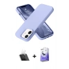 MARSİLYAN™- iPhone 12 Kılıf Ahenk Serisi - Siyah Bilvis 5in1 5D Magic Hayalet Cam Ekran Koruyucu + Kamera Lens Koruma Cam - SF