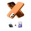 MARSİLYAN™- iPhone 12 Kılıf Ahenk Serisi - Siyah Bilvis 5in1 5D Magic Hayalet Cam Ekran Koruyucu + Kamera Lens Koruma Cam - SF