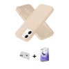 MARSİLYAN™- iPhone 12 Kılıf Ahenk Serisi - Siyah Bilvis 5in1 5D Magic Hayalet Cam Ekran Koruyucu + Mor Rainbow Kamera Lens Koruma Cam