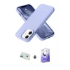 MARSİLYAN™- iPhone 12 Kılıf Ahenk Serisi - Siyah Bilvis 5in1 5D Magic Hayalet Cam Ekran Koruyucu + Rainbow Kamera Lens Koruma Cam - YL