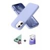 MARSİLYAN™- iPhone 12 Kılıf Ahenk Serisi - Siyah Bilvis 5in1 5D Magic Hayalet Cam Ekran Koruyucu + Raze Metal Kamera Lens - KI