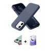 MARSİLYAN™- iPhone 12 Kılıf Ahenk Serisi - Siyah Bilvis 5in1 5D Magic Hayalet Cam Ekran Koruyucu + Raze Metal Kamera Lens - KI