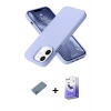 MARSİLYAN™- iPhone 12 Kılıf Ahenk Serisi - Siyah Bilvis 5in1 5D Magic Hayalet Cam Ekran Koruyucu + Shine Kamera Lens Koruma Cam - SABE