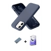 MARSİLYAN™- iPhone 12 Kılıf Ahenk Serisi - Siyah Bilvis 5in1 5D Magic Hayalet Cam Ekran Koruyucu + Shine Kamera Lens Koruma Cam - SABE